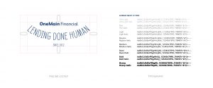 OneMain Financial brand book, logo and type