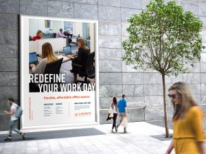 Launch Workplaces box sign