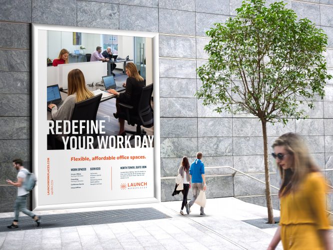 Launch Workplaces box sign