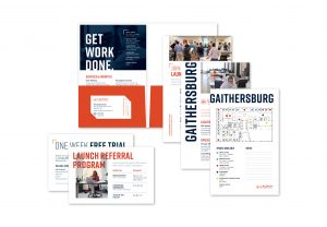 Launch Workplaces print collateral
