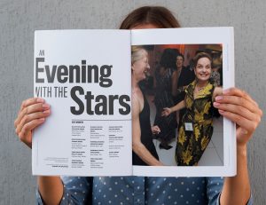 Interior spread featuring and Evening with the Stars award recipients from Spring 2020 magazine